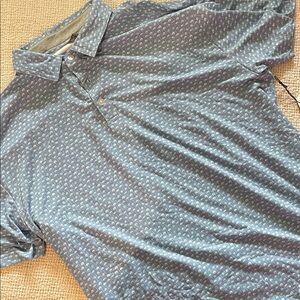 Men's Blue Patterned Polo Shirt